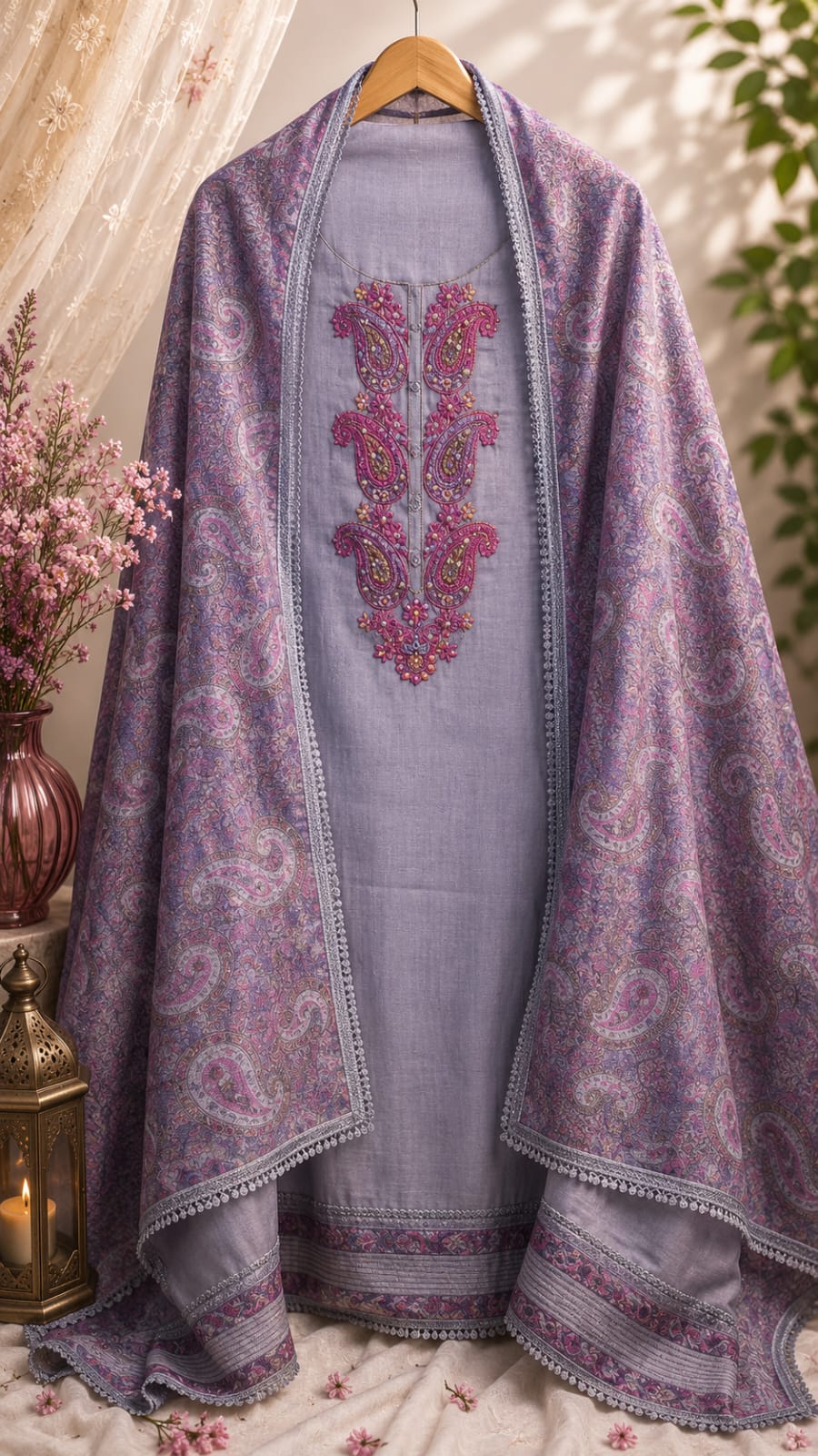 Pastel Grace – Premium Mul Cotton Suit Set